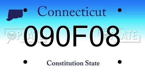 090F08 Connecticut License Plate