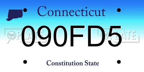 090FD5 Connecticut License Plate