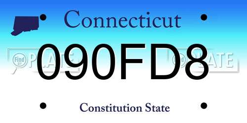 090FD8 Connecticut License Plate