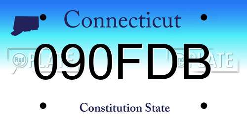 090FDB Connecticut License Plate