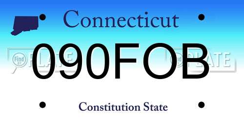 090FOB Connecticut License Plate