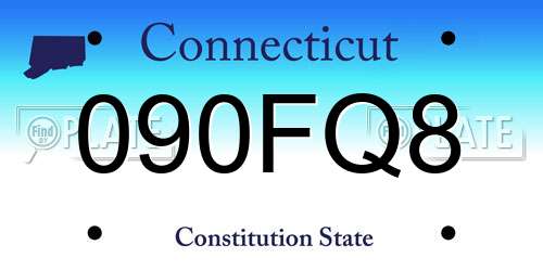 090FQ8 Connecticut License Plate