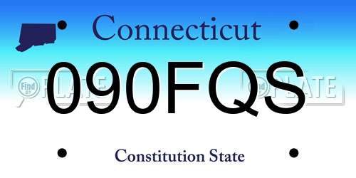 090FQS Connecticut License Plate
