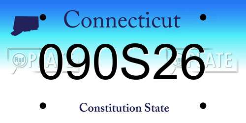 090S26 Connecticut License Plate