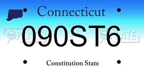 090ST6 Connecticut License Plate