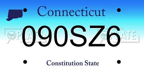 090SZ6 Connecticut License Plate