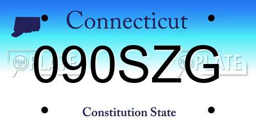090SZG Connecticut License Plate