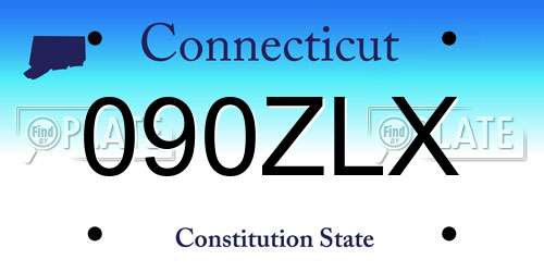 090ZLX Connecticut License Plate