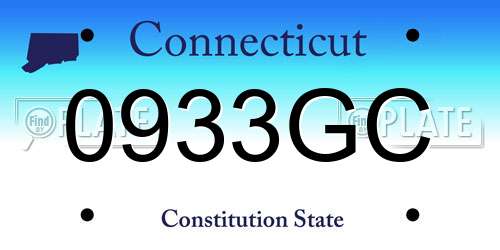 0933GC Connecticut License Plate