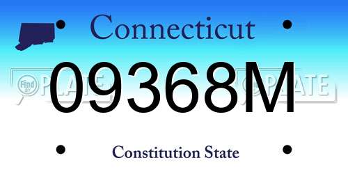 09368M Connecticut License Plate