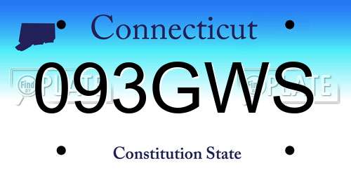 093GWS Connecticut License Plate