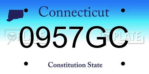 0957GC Connecticut License Plate