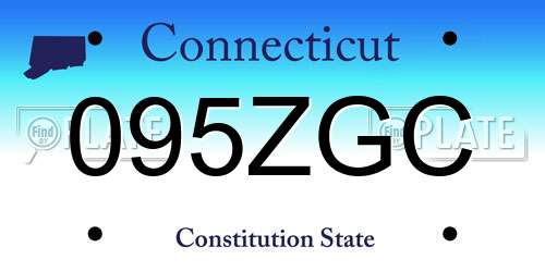 095ZGC Connecticut License Plate