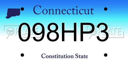 098HP3 Connecticut License Plate