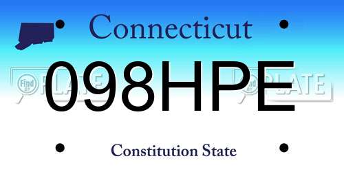 098HPE Connecticut License Plate