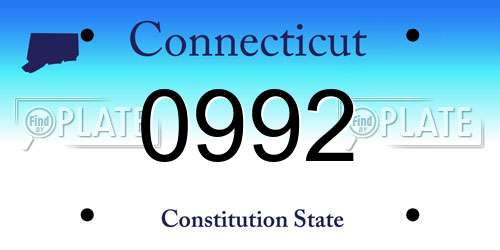 0992 Connecticut License Plate