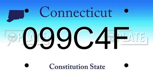 099C4F Connecticut License Plate