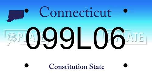 099L06 Connecticut License Plate