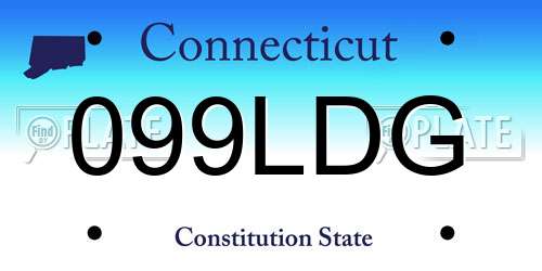 099LDG Connecticut License Plate