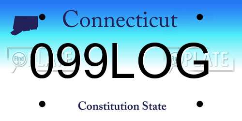 099LOG Connecticut License Plate