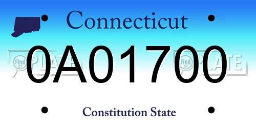 0A01700 Connecticut License Plate
