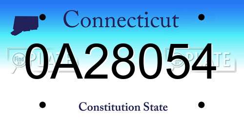 0A28054 Connecticut License Plate