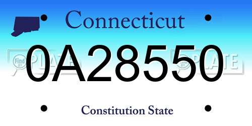 0A28550 Connecticut License Plate