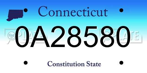 0A28580 Connecticut License Plate