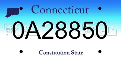 0A28850 Connecticut License Plate