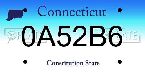 0A52B6 Connecticut License Plate