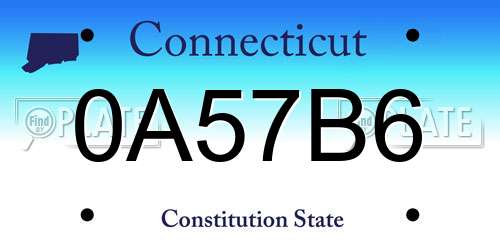 0A57B6 Connecticut License Plate