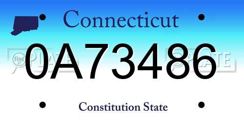 0A73486 Connecticut License Plate