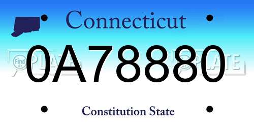 0A78880 Connecticut License Plate