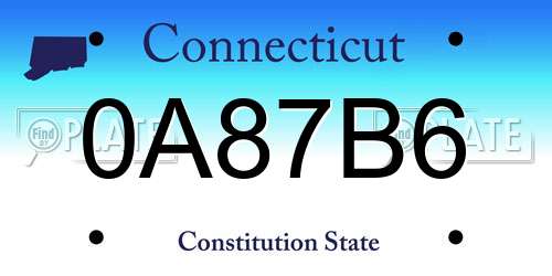 0A87B6 Connecticut License Plate