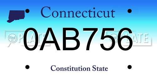 0AB756 Connecticut License Plate