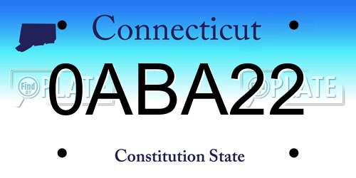 0ABA22 Connecticut License Plate