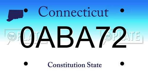 0ABA72 Connecticut License Plate