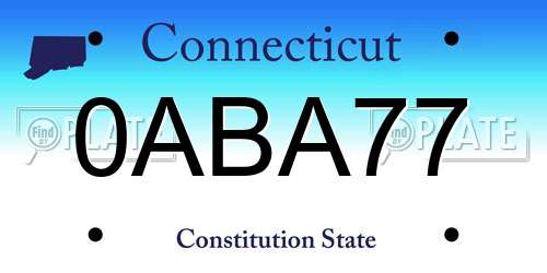 0ABA77 Connecticut License Plate