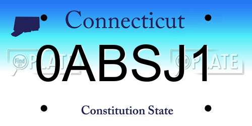 0ABSJ1 Connecticut License Plate
