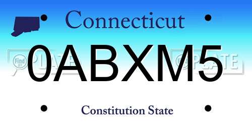 0ABXM5 Connecticut License Plate