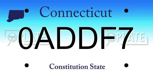 0ADDF7 Connecticut License Plate