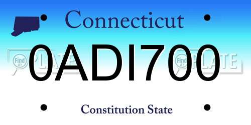 0ADI700 Connecticut License Plate