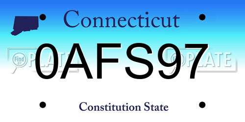 0AFS97 Connecticut License Plate