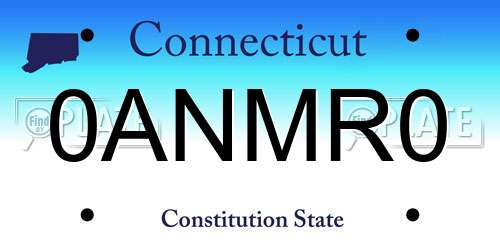 0ANMR0 Connecticut License Plate