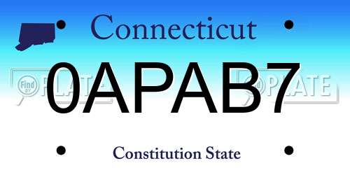 0APAB7 Connecticut License Plate