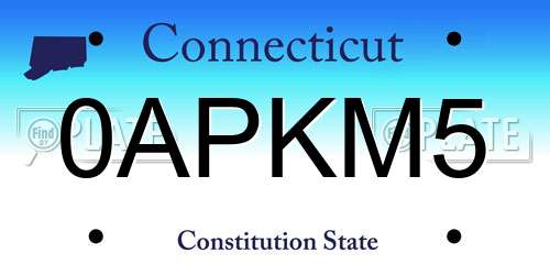 0APKM5 Connecticut License Plate