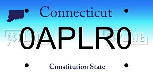 0APLR0 Connecticut License Plate