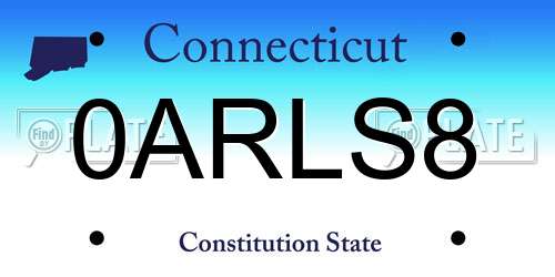 0ARLS8 Connecticut License Plate