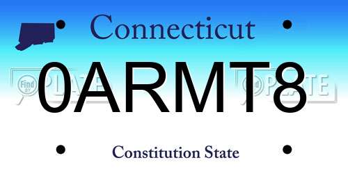 0ARMT8 Connecticut License Plate