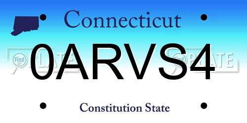 0ARVS4 Connecticut License Plate